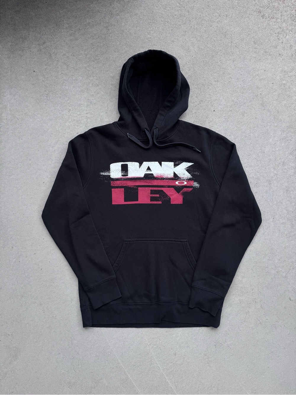 Oakley Black Hoodie with White and Red Logo Print
